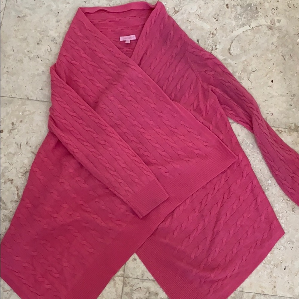 Lilly Pulitzer cashmere open wrap sweater